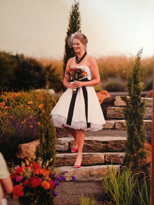Custom lace overlay wedding gown...