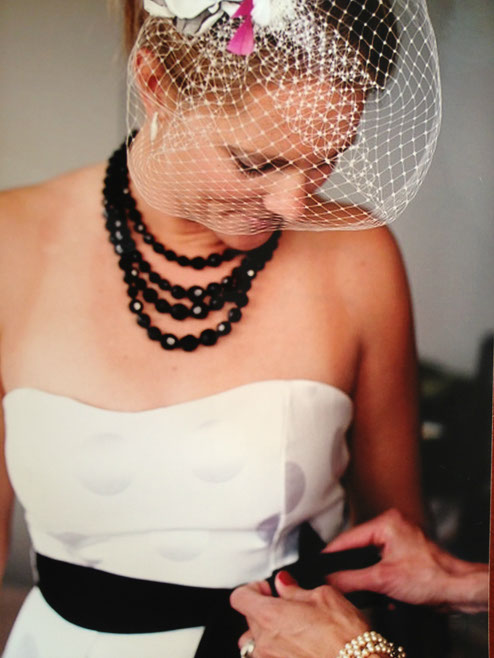 Custom lace overlay wedding gown...