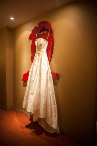 This wedding dress is pure silk taffeta with custom beading and inlays...